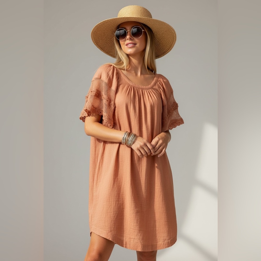 Old Navy Dress Crochet Flutter Sleeve‎ Casual Summer XS